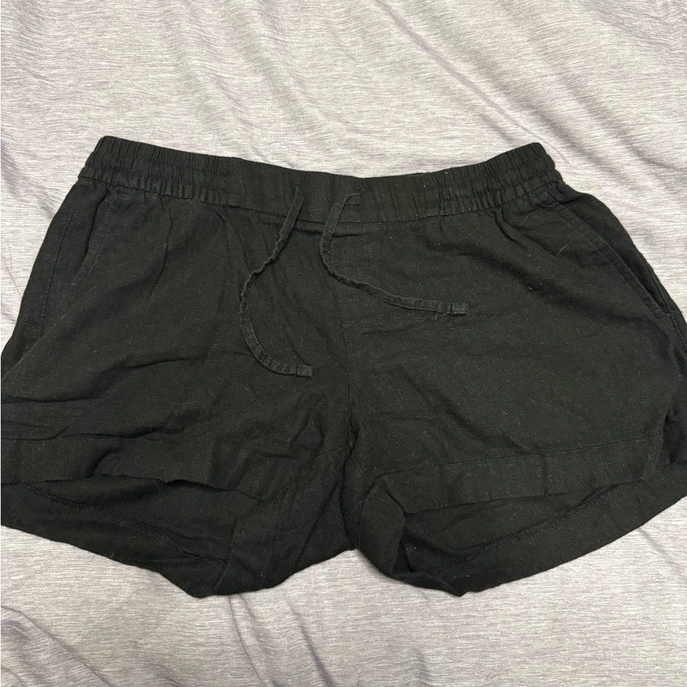 Black Linen Women's Shorts